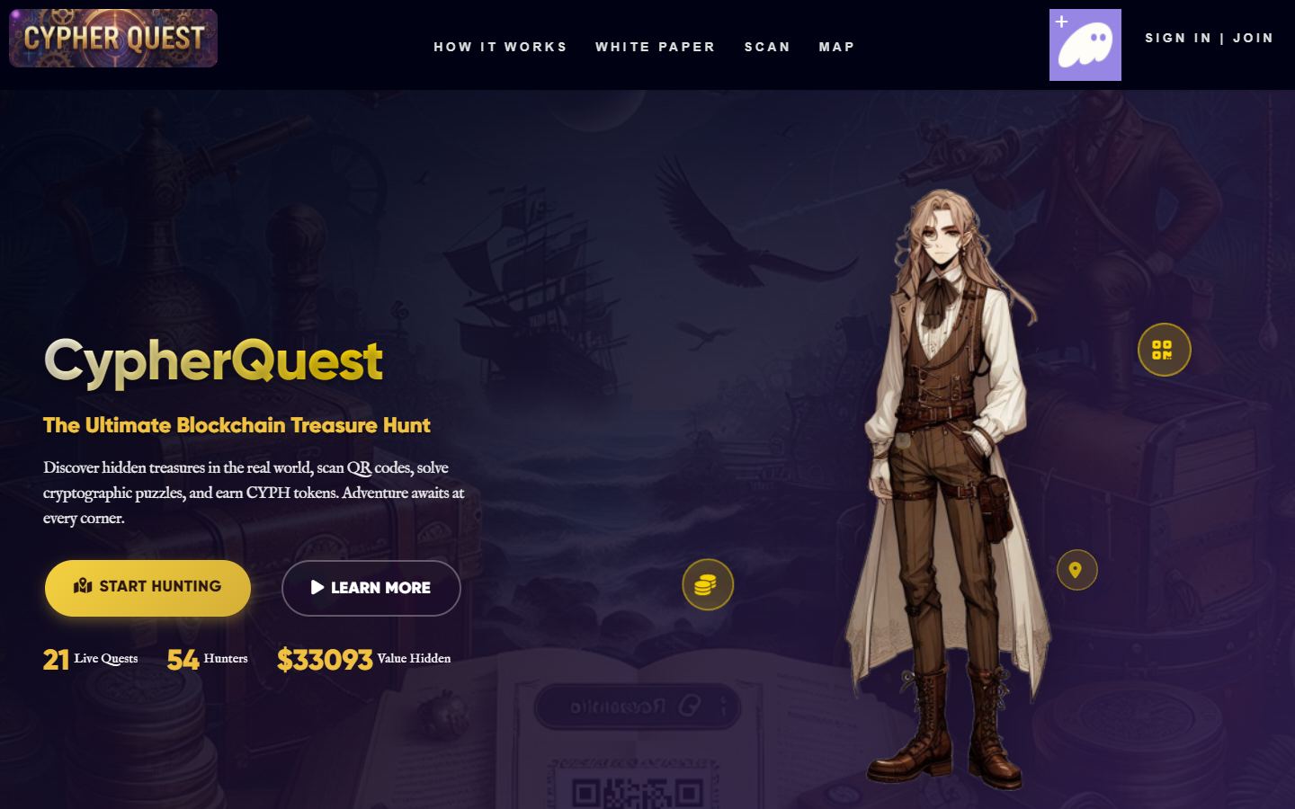 CypherQuest homepage screenshot