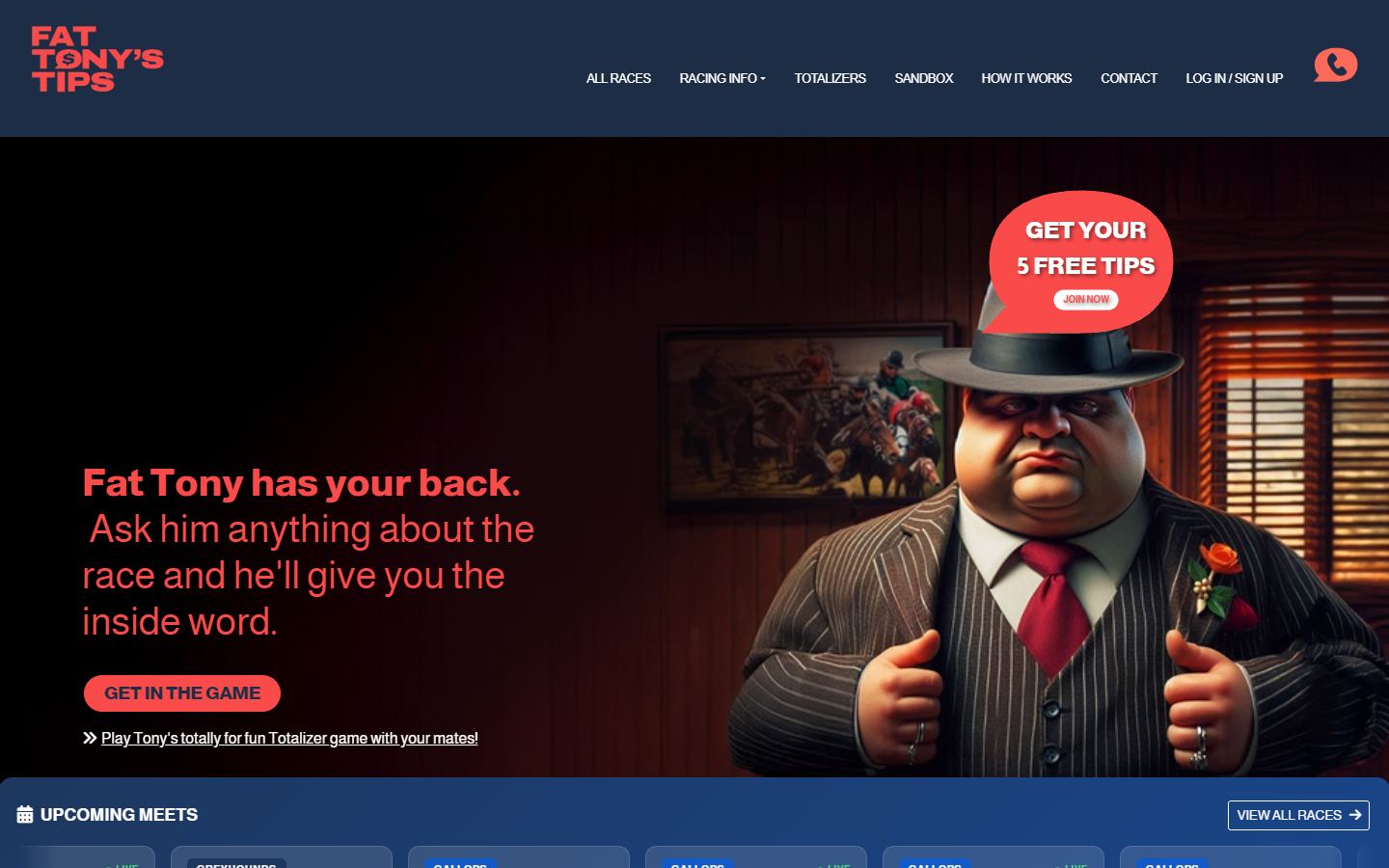 Fat Tony homepage screenshot