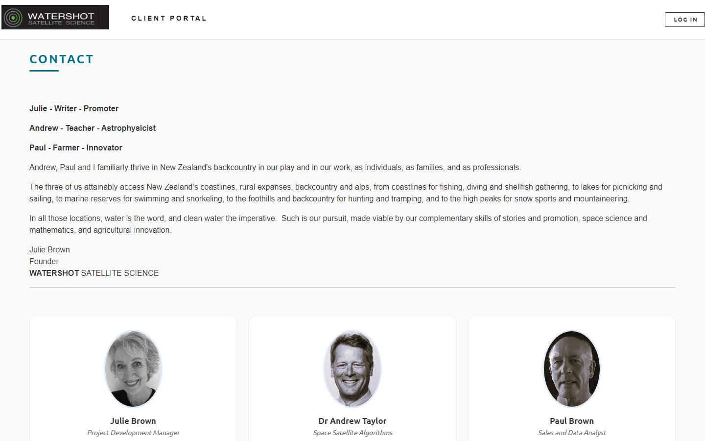 Watershot homepage screenshot